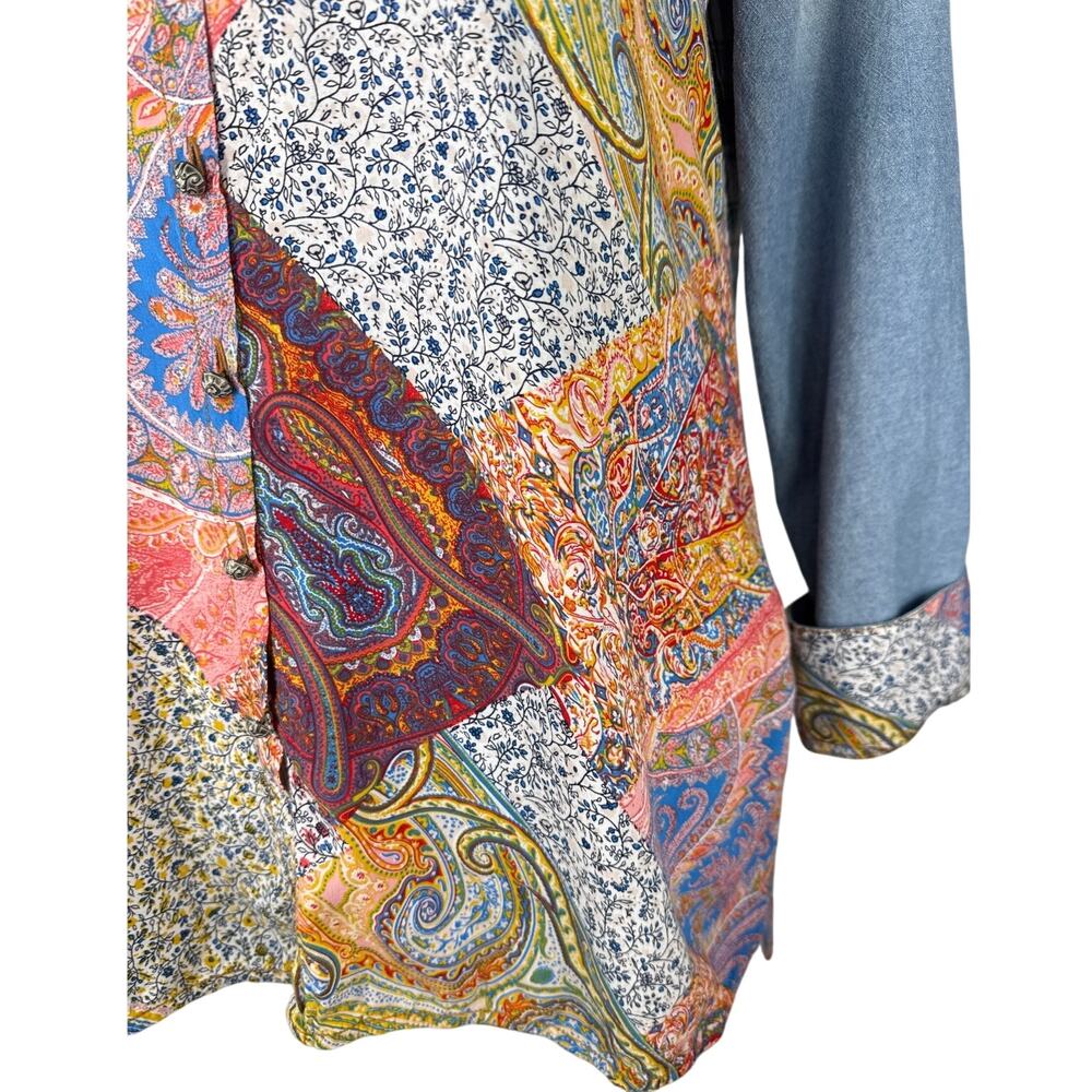 Anthropologie Aratta Silent Journey Texas Shirt, Paisley, Floral, Size Medium - Picture 9 of 14